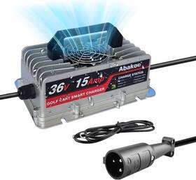 36v15a Abakoo 36 Volt 15 Amp Battery Charger For Club Car Golf Cart 3 Pin Round Plug
