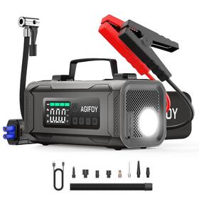 2500a Agifoy Ag001 Portable Car Jump Starter With Air Compressor 6-in-1 Battery Charge