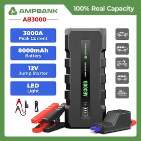 Ab3000 Ampbank Car Jump Starter Power Pack 3000a Upto 8.0l Gas And Diesel Eng