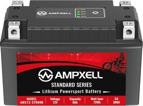Ytz14s-bs Ampxell 810038374178 Lithium Powersport Battery 12v 4ah 48w Ytx7a-bs Ytx12-bs