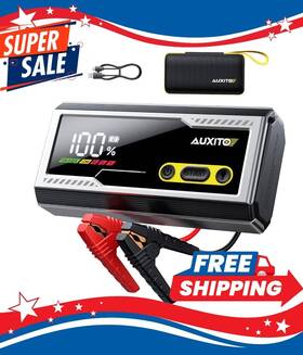 8000a Auxito 0727a Car Jump Starter Power Bank Lcd Smart Clamps Flashlight Boost