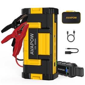 6000a Avapow 195925755606 W68 Car Battery Jump Starter For All Gas Or Up To 12l Diesel