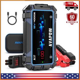 4000a Avapow 626015725054 Car Battery Jump Starter Peak 12v Portable Booster Box Jumpstart
