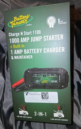 030-7010-wh Battery Tender Charge N Start 1000 Amp Jump Starter 1 Charger Brand New