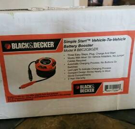 Bbc2cbozr Black & Decker Black&decker Simple Start Vehicle-to-vehicle Battery Booster Nib