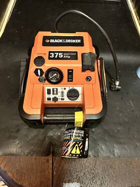 Jus3751b Black & Decker 375 Amp Jump Starter With Compressor Blackanddecker