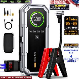 Nck-star03 Branded Car Jump Starter Jumper 8000a 160psi All Gas/10l Diesel Power Bank Battery Charg