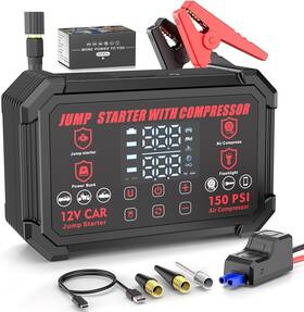 A27-02 Carropecas Jump Starter With Air Compressor 4000a Peak Portable Car Battery Jumper