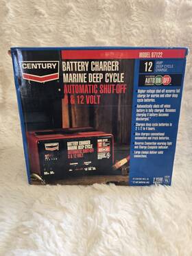 141-292-010 Century Battery Charger Marine Deep Cycle. Model 87122. Auto Shut-off. 6 &12 V