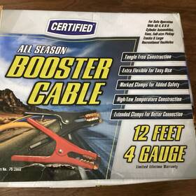 752060 Certified All Season Booster Cable 12 Feet 4 Gauge