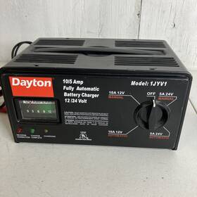 1jyv1 Dayton Battery Charger 10/5 Amp Fully Automatic 12/24 Volt