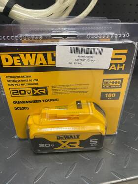 49amf205939 Dewalt 20 -volt 1 -pack Lithium-ion 5.0 Ah Battery