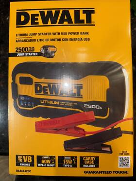 Dxaelj25c Dewalt 814632015970 Jump Starter With Usb Pawer Bank Automotive 2500 Peak Amp New