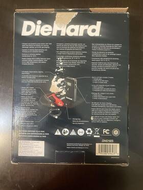 Dho165 Diehard Power Pack/jump Starter Gold 1200 Amp Li-ion Battery Like New