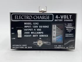 5242 Electro-charge 4-volt Dc 2000 Milliamps Battery Charger Model Vintage
