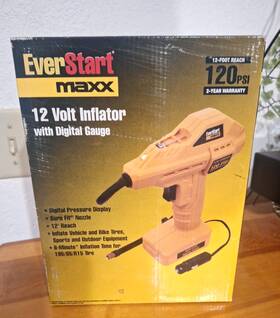 Cd1120fe Everstart Maxx 12-volt Inflator W-digital Gauge New/ Unopened 12-ft Reach