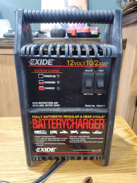10902 Exide 12 Volt 10/2 Amp Fully Automatic Regular And Deep Cycle Battery Charger