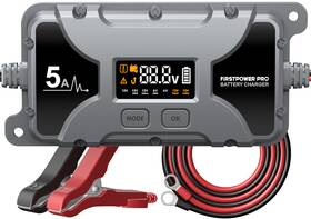 Syqcc0003afi-gyus Firstpowerpro 5a 12v 6v Trickle Lcd Charger For Car Motorcycle Battery Maintainer Sla Agm