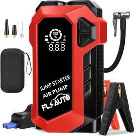 Fa-q18-red Flyauto Car Jump Starter 4000a Battery With Air Compressor For Up To Red