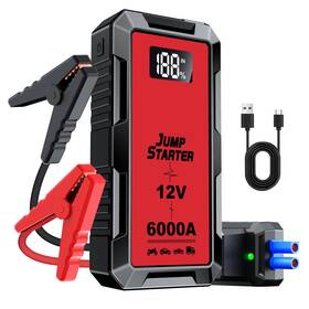 6000a Fmooostore 753763014660 Portable Car Jump Starter For Gas And Diesel Engines With Usb Led Light