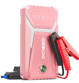 Gooloo 796345255853 Ge1500-pink 1500a Peak 12v Battery Car Jump Starter Pink
