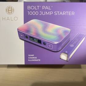 1000a Halo 044435920038 Bolt Pal Jump Starter With Removable Flashlight Purple - New