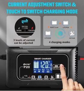 B0fx3rlmfs Isunergy Battery Charger Smart 0-20a 12v/24v Trickle Portable B0fx3rlmfs Isunergy Battery Charger Smart 0-20a 12v/24v Trickle Portable