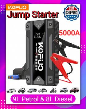 App-usr25s-znj-hei Kopuo 12v Smart Clamp Car Jump Starter 5000a Booster Jumper Power Bank Lcd Display