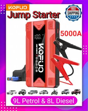App-usr25s-znj-hong Kopuo 12v Car Jump Starter 5000a Booster Jumper Power Bank Battery Charge Lcd Display