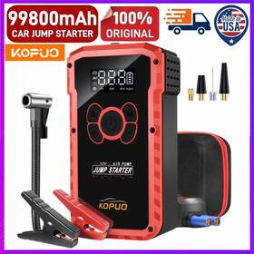 Kopuo R67pro-us-red S-bag --yunfei 8000mah Car Jump Starter With Air Compressor Battery Jumper Box Charger Booster