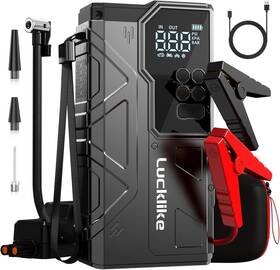Lucklike 789616250046 Jump Starter With Air Compressor 6000a Peak Car Battery Booster Box