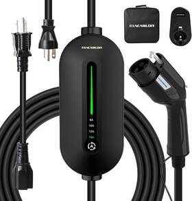A2o2 Macarlon Level 1&2 Ev Charger Electric Vehicle Portable 8-16a Black