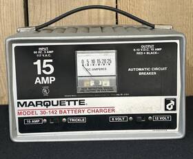 30-142 Marquette Vintage 15 Amp Battery Charger 6-12 Volt Trickle Tested Works Great S1 30-142 Marquette Vintage 15 Amp Battery Charger 6-12 Volt Trickle Tested Works Great S1