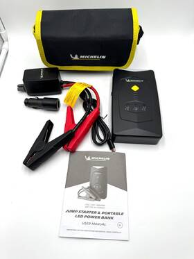 1666596 Michelin Portable Jump Starter 10000 Mah Power Bank Black