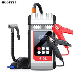 Mudyvel 717097691614 Portable Jump Starter With Air Pump Car Battery Booster Jumper Box Power Bank