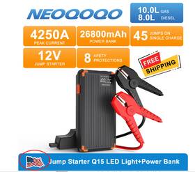 4250a Neoqoqo Portable Car Jump Starter Peak 12v Battery 26800mah Usb Power Bank Us