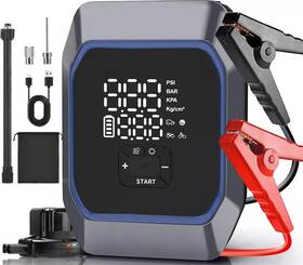 2500a Newo Kf03 Jump Starter Air Compressor Portable Car Battery Pack 160psi Tire Inflator 2500a Newo Kf03 Jump Starter Air Compressor Portable Car Battery Pack 160psi Tire Inflator