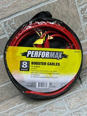 85906 Performax 8 Gauge 12ft Copper Booster Jumper Cables 150 Amps With Carrying Case New