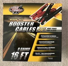 08466 Road Power Booster / Jumper Cables 16ft 8 Gauge Med Duty Free Shipping