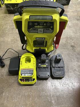 Hpb016948 Ryobi One 18v 1600a Jump Starter With Led Work Light 2 Battery&charg Hpb016948 Ryobi One 18v 1600a Jump Starter With Led Work Light 2 Battery&charg