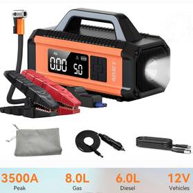 Y-eb-t-qb05 S Zevzo 3500a Car Jump Starter With Air Compressor 37000mah 150psi Battery Booster