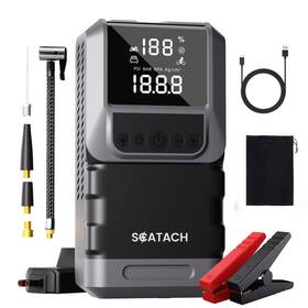 6000a Scatach Q13b Jump Starter With Air Compressor 150psi Car Battery Black