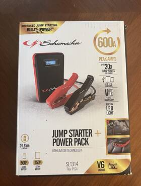 Schumacher 297306801509 Sl1312 600a Lithium Jump Starter And Power Pack