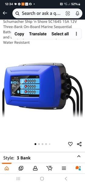 Sc1645 Schumacher Ship And Shore 15a 12v Three-bank On -board Marine Sequential Ba