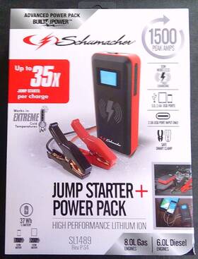 Sl1489 Schumacher 1500a Peak Amp 12v Jump Starter Power Pack With 2.4 Usb Port