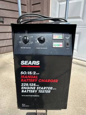 200.71450 Sears 50/15/2amp Manual Battery Charger-225/125amp Engine Starter-battery Tester