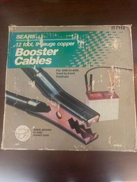 287112 Sears Vintage Booster Cables 12 Foot 8 Gauge Copper