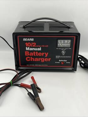 2871603 Sears Vintage 10/2 Amp 12 Volt Manual Battery Charger Untested Read 2871603 Sears Vintage 10/2 Amp 12 Volt Manual Battery Charger Untested Read