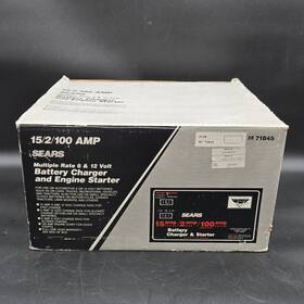 71845 Sears Vintage Battery Charger And Starter 15/2/100 Amp 6 12 Volt