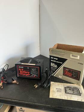 971852 Sears Nice Vintage 6/2 Amp 2 And 6 For 12 Volt Manual Battery Charger #971852